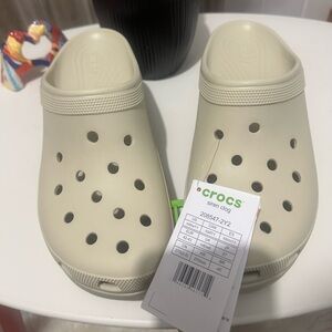 CROCS Cream Platform Clogs